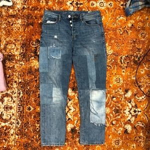 Free people patch mom jeans